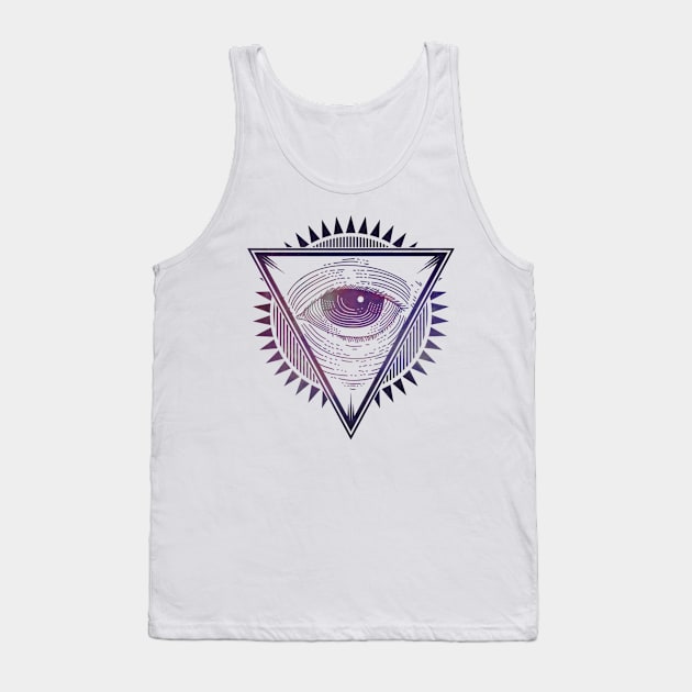 Eye of Providence Tank Top by World upside down
